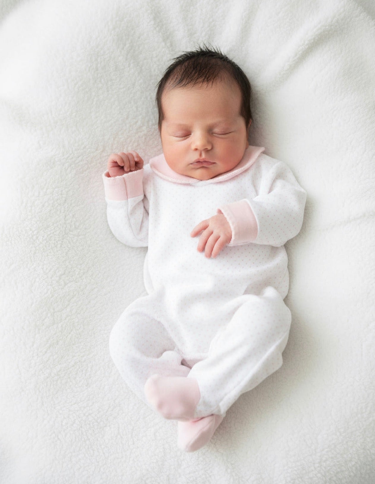 25HA-710 Baby Girls Pink Velour Babygrow