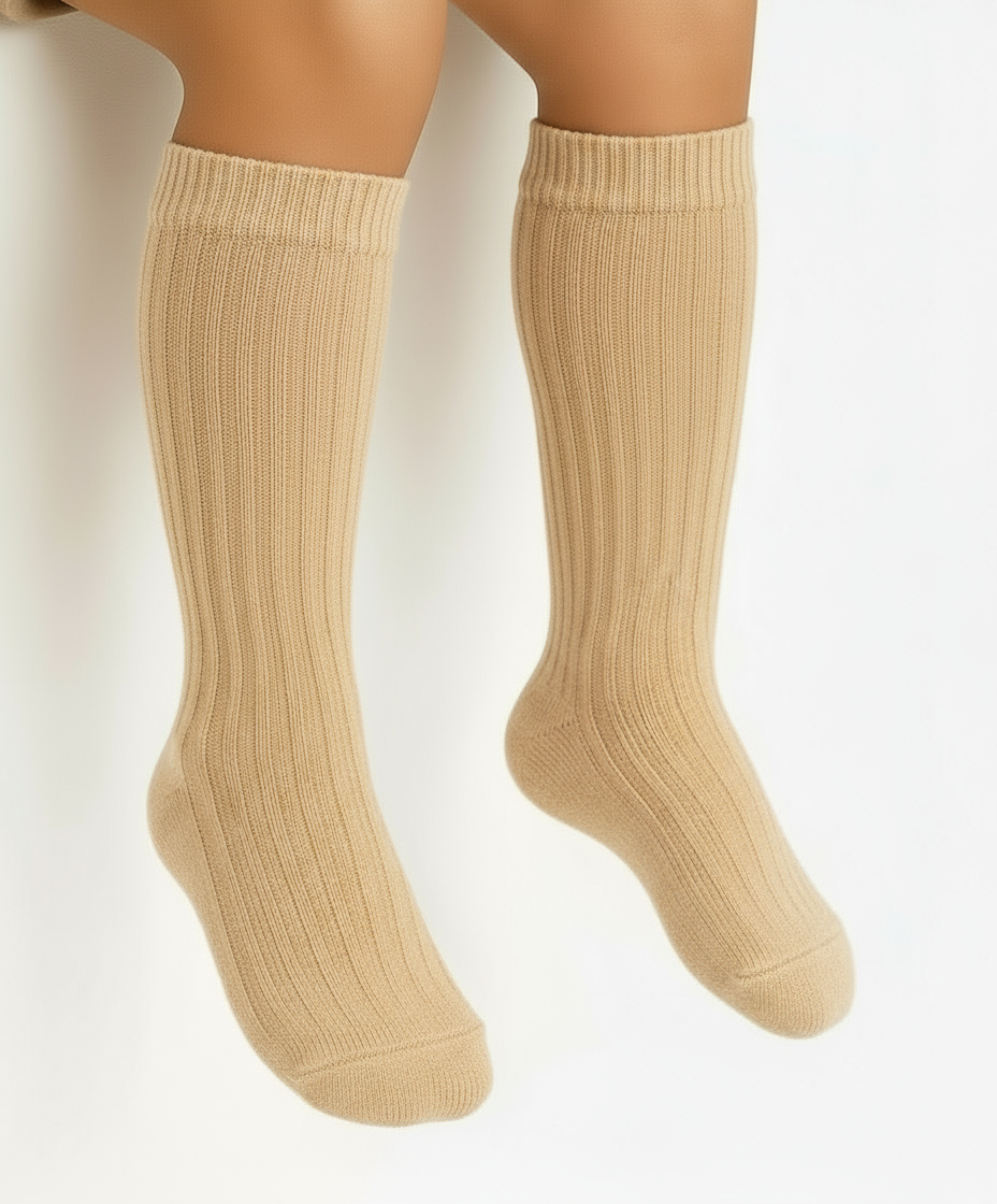 2.016/2 Condor Camel Ribbed Knee High Socks