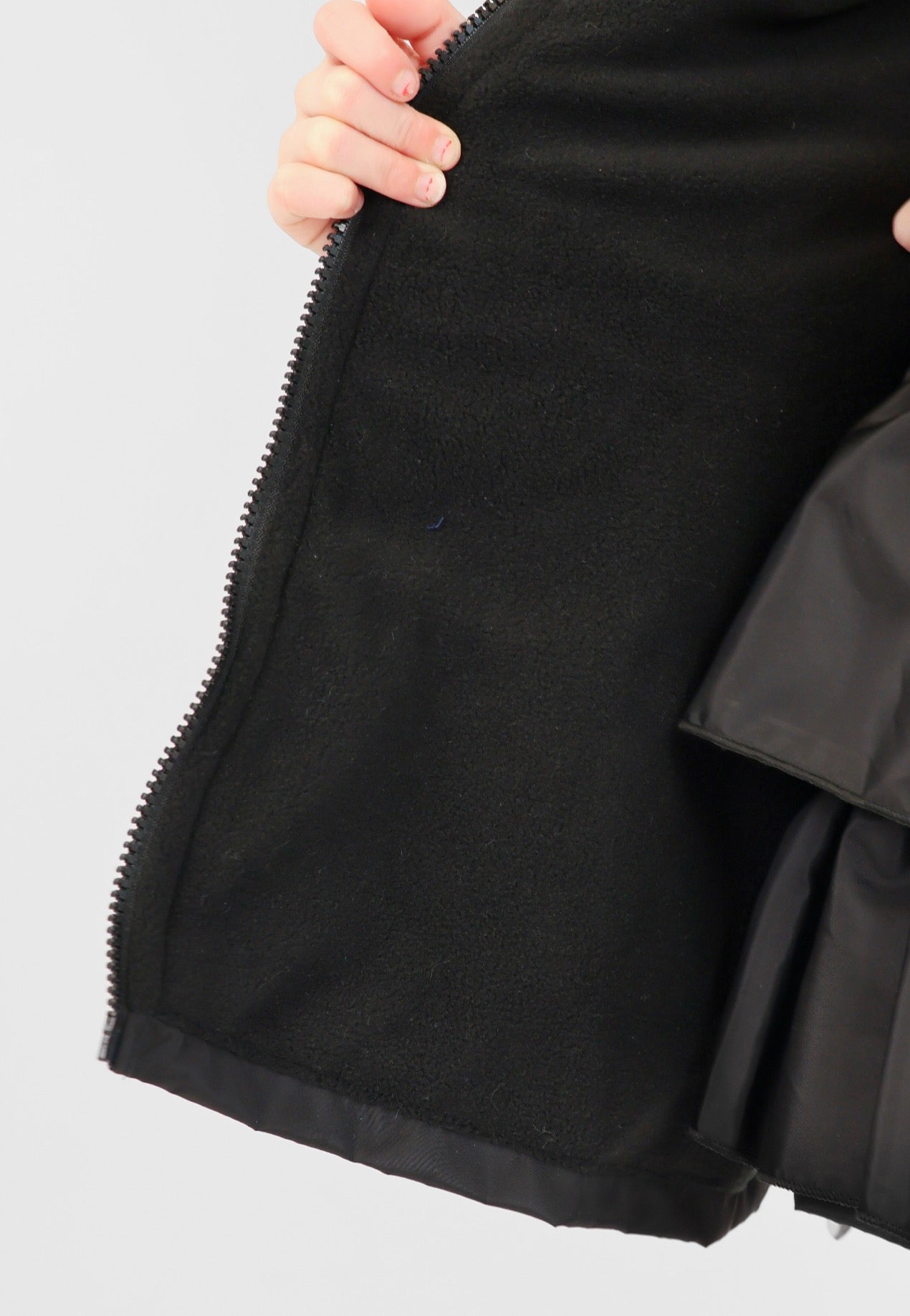Martine Girls Frilly Bow Fleece Lined Rain Jacket Black