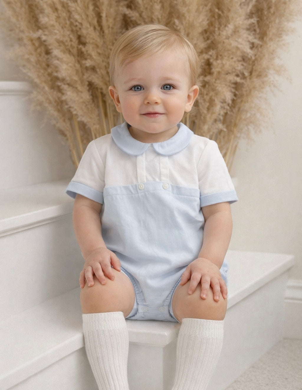 30219 Babidu Cotton Romper Blue