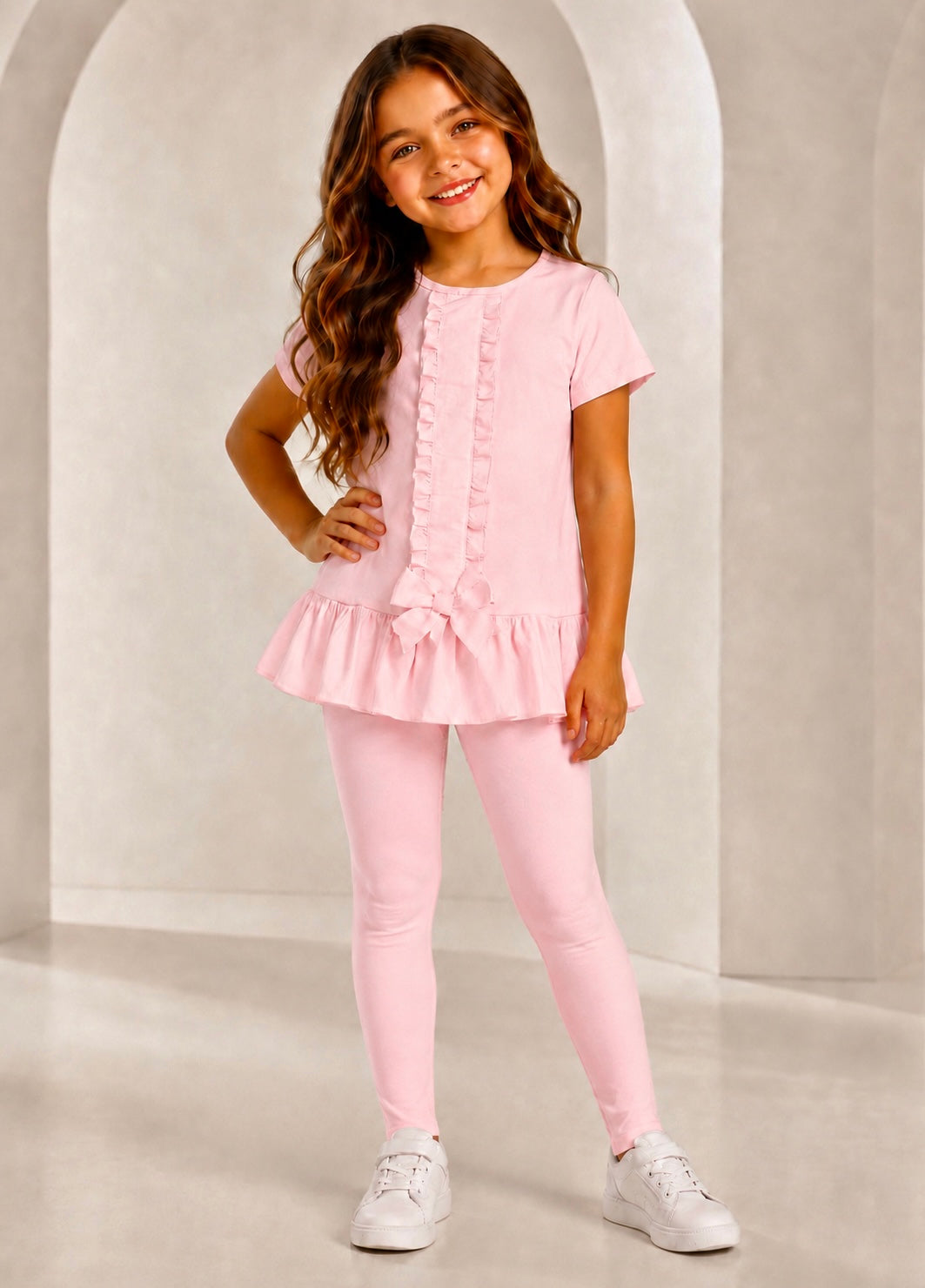 Georgie Girls Pink Shorts & Leggings Set