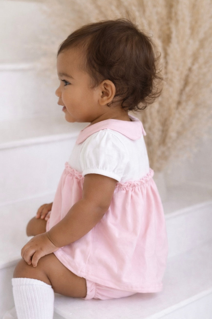 31219 Babidu Frilly Dress Romper Pink