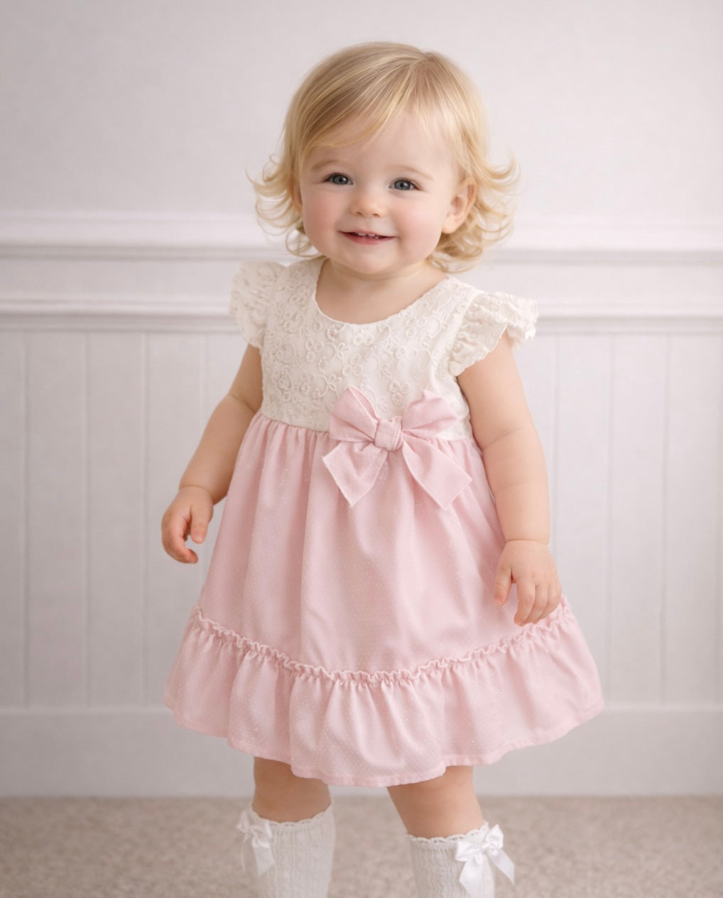 26500 Baby Girls Pink Bow Dress
