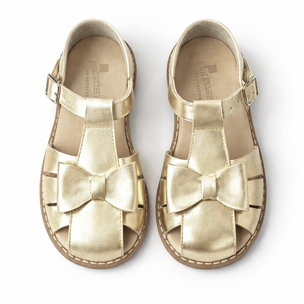 251334 Andanines Closed In Bow Sandal Gold