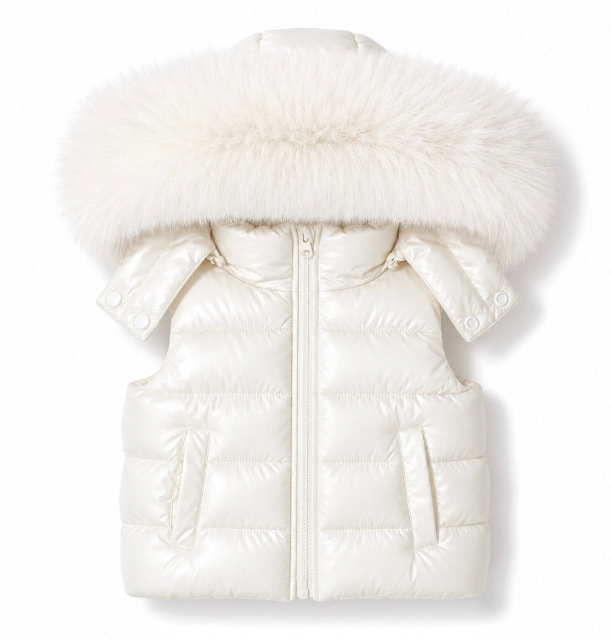 Monaco Unisex Faux Fur Padded Gilet Cream