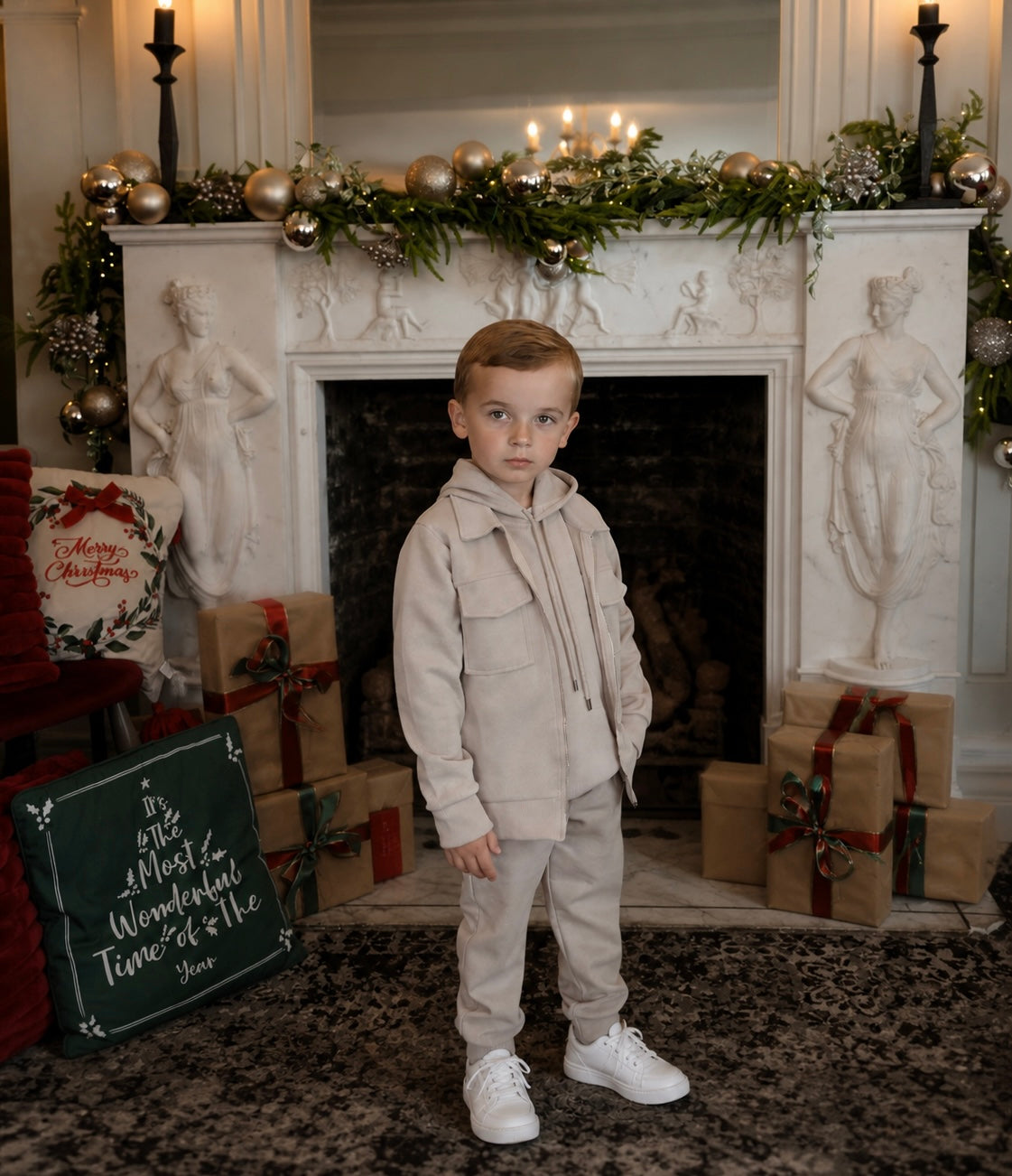 Stan Boys 3 Piece Smart Tracksuit Beige
