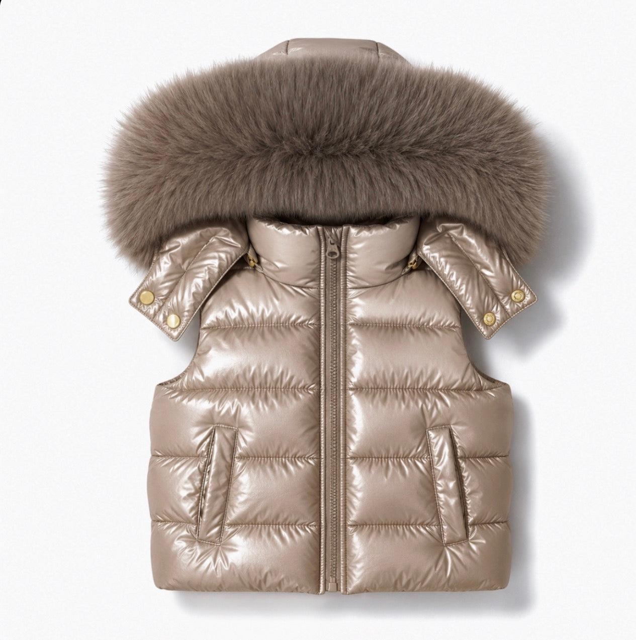 Monaco Unisex Faux Fur Padded Gilet Irish Cream