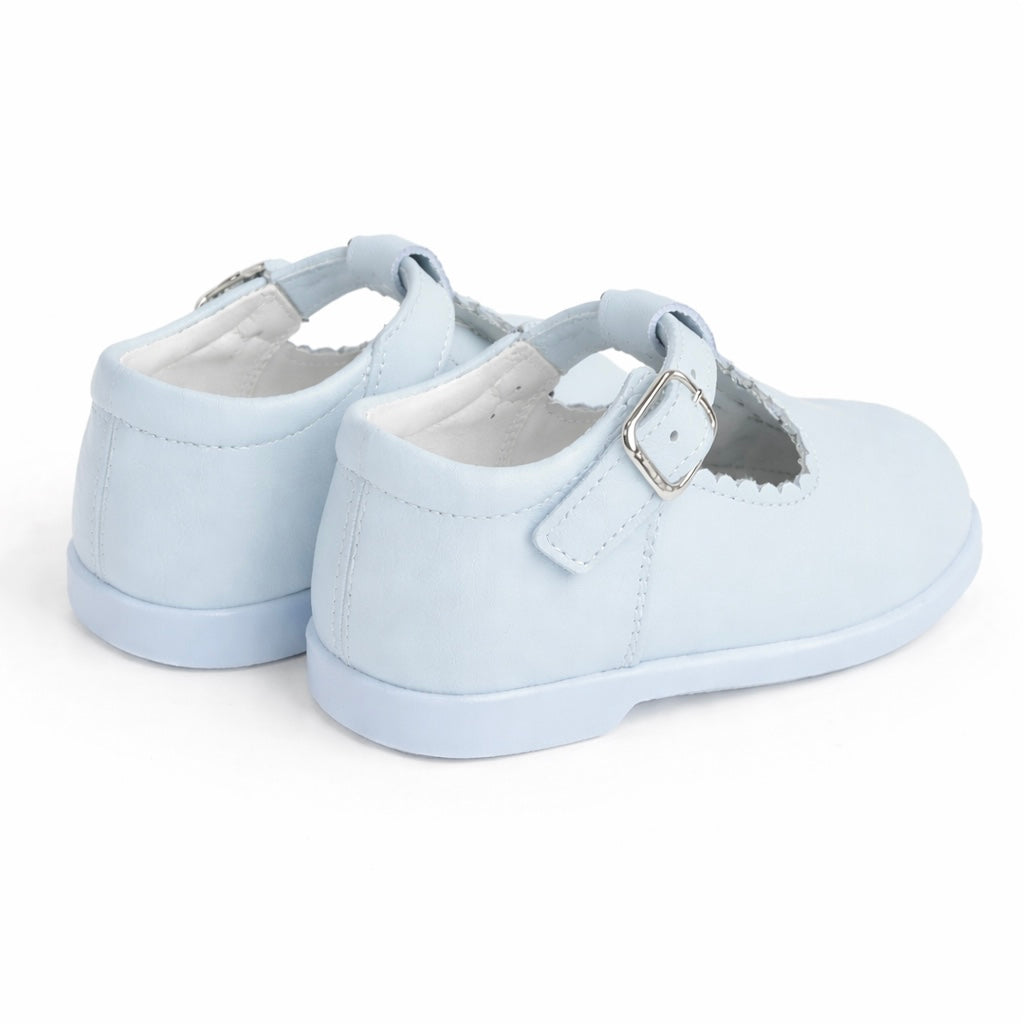 Y97411 Andanines Buckle T-Bar Shoe Baby Blue Leather