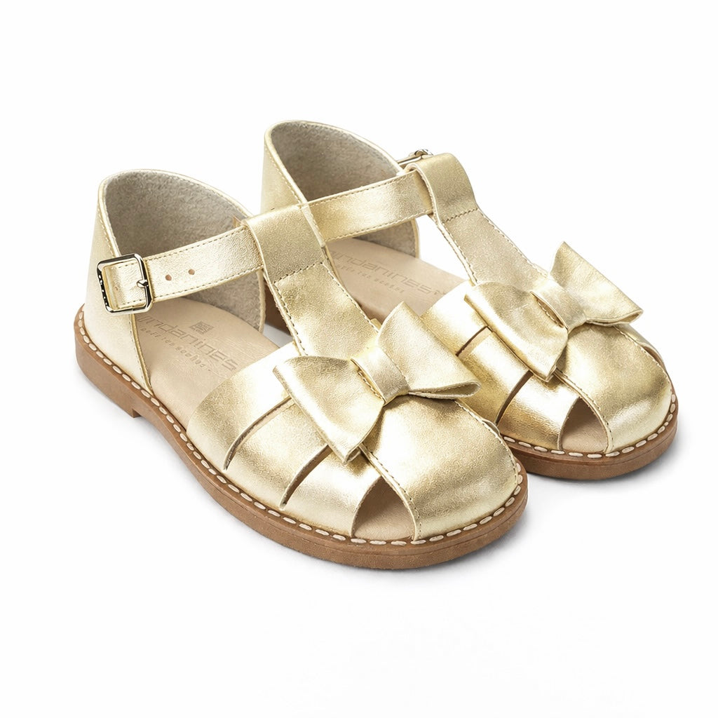 251334 Andanines Closed In Bow Sandal Gold