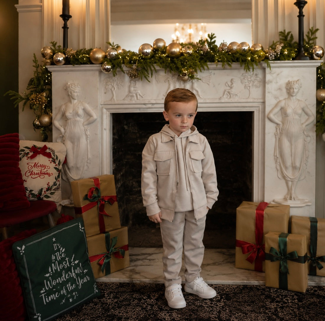 Stan Boys 3 Piece Smart Tracksuit Beige