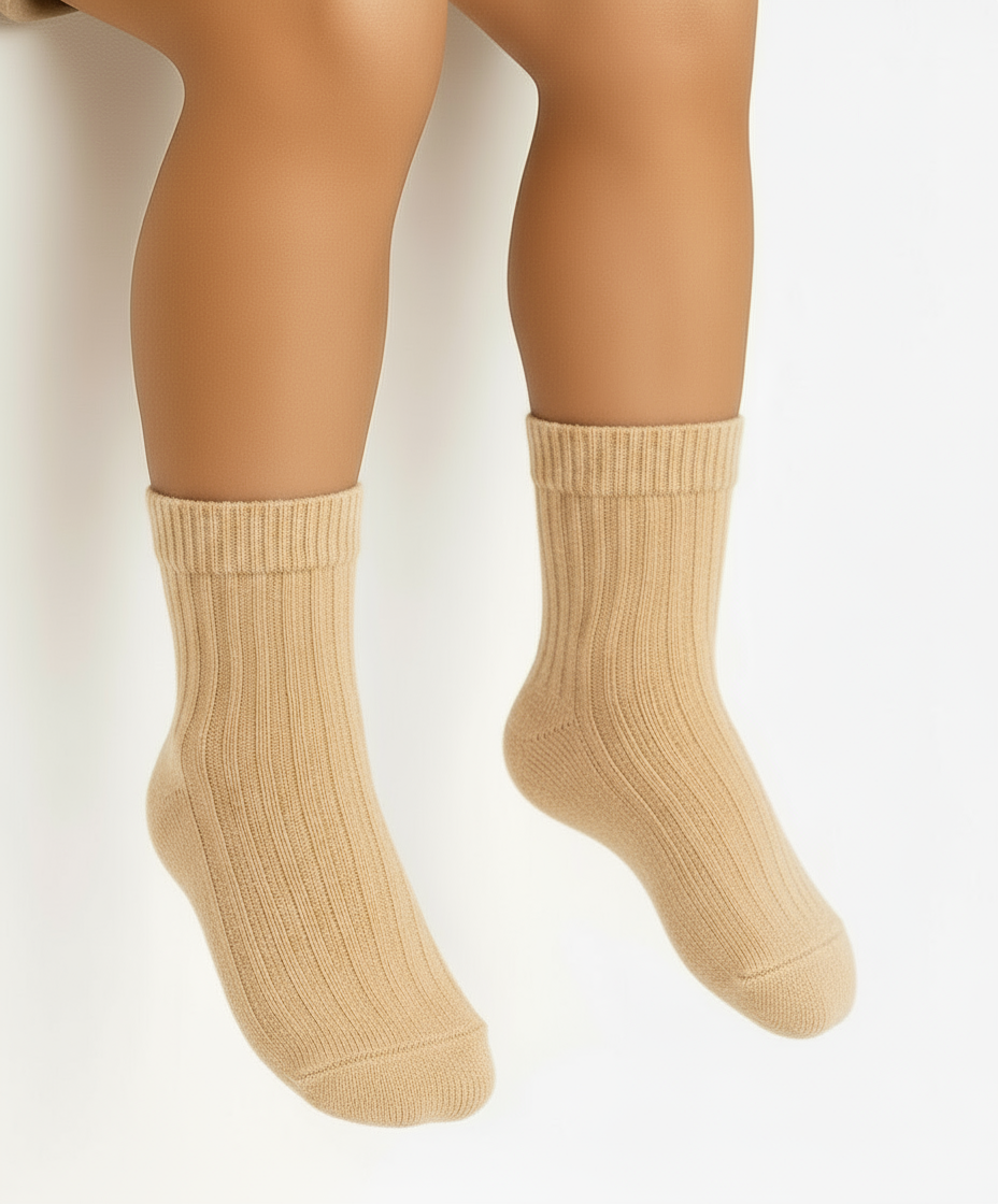 2.016/4 Condor Short Ribbed Socks Camel