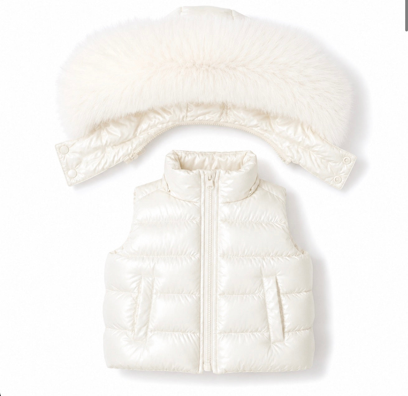 Monaco Unisex Faux Fur Padded Gilet Cream