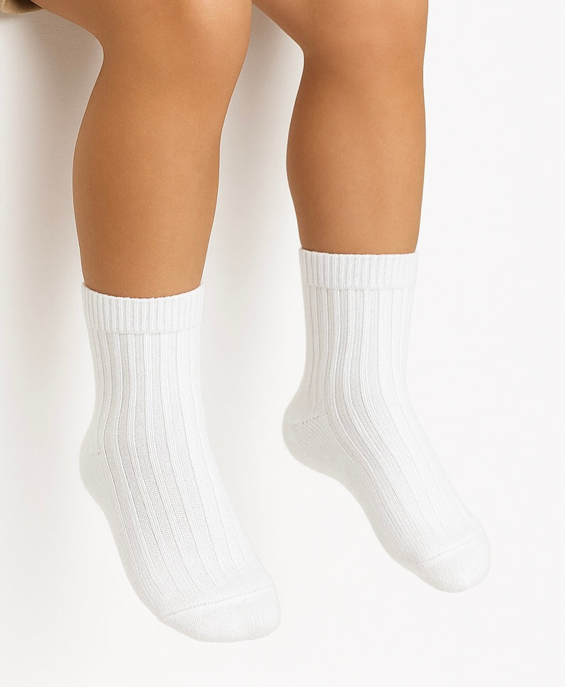 2.016/4 Short Ribbed Socks White