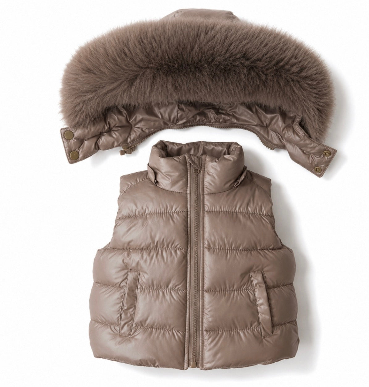 Monaco Unisex Faux Fur Padded Gilet Irish Cream