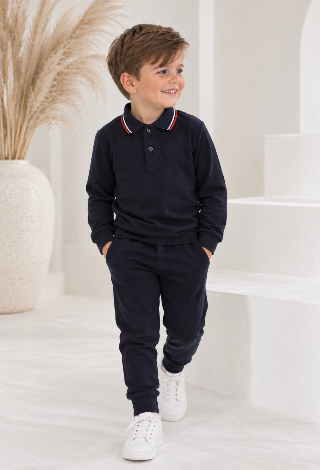 Albie Boys 2 Piece Smart Tracksuit Navy