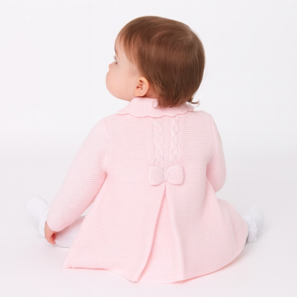 23VE-302 Baby Girls Pink Knitted Cardigan Jacket