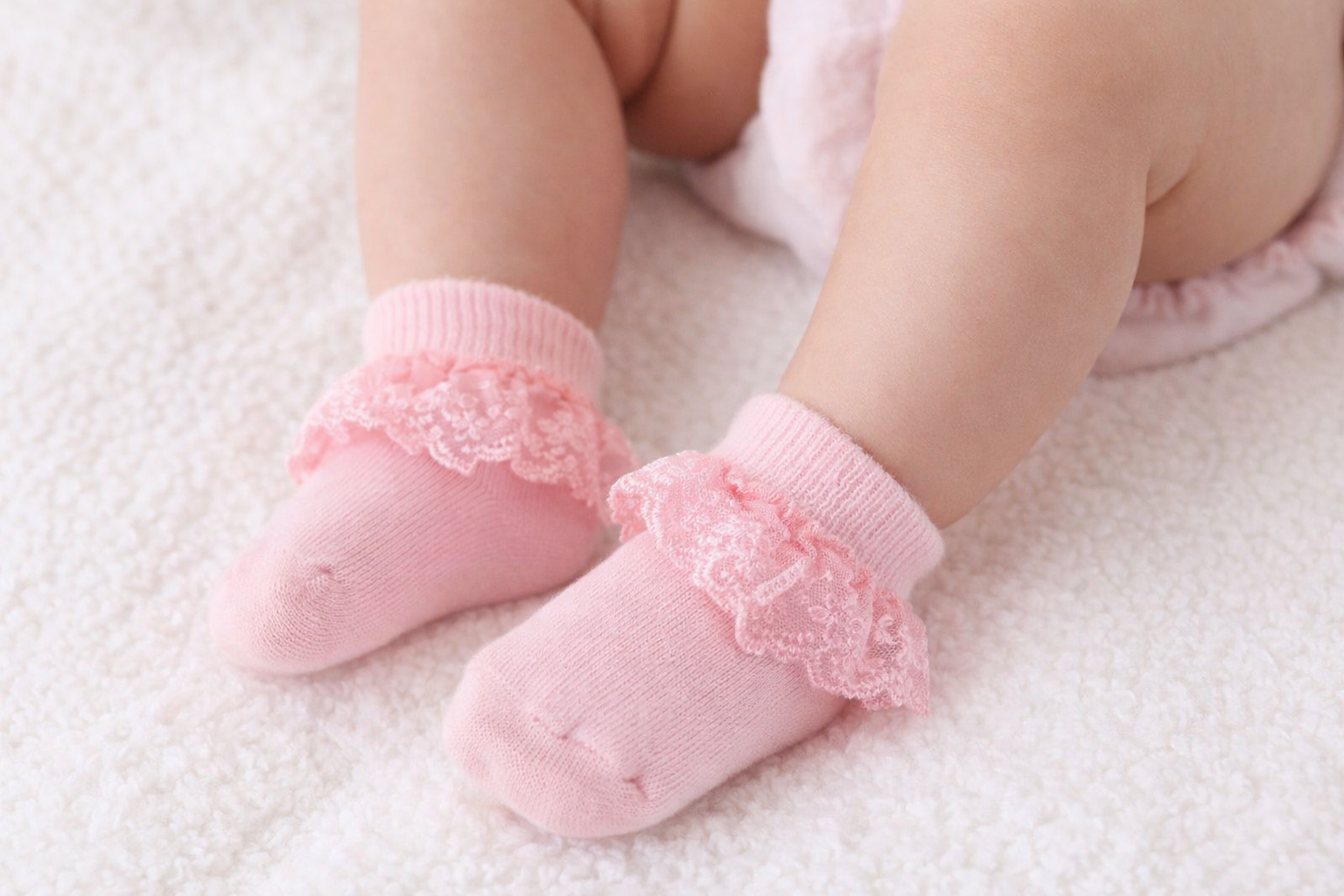 Baby Lace Frill Ankle Sock Pink