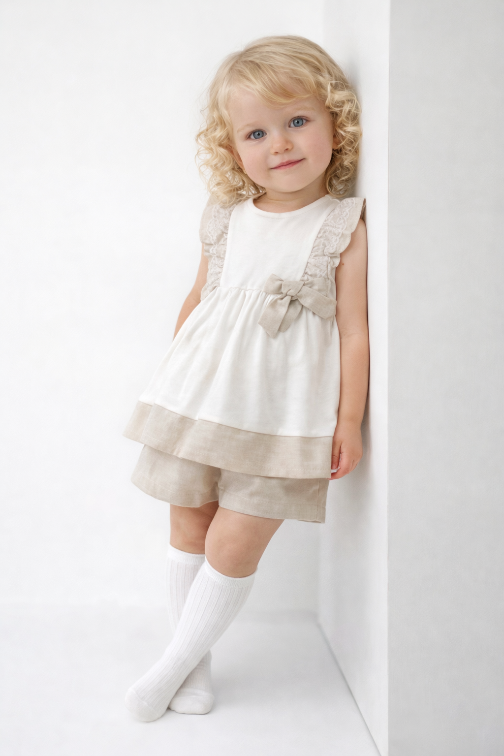 SG255 Girls Camel Shorts & Top