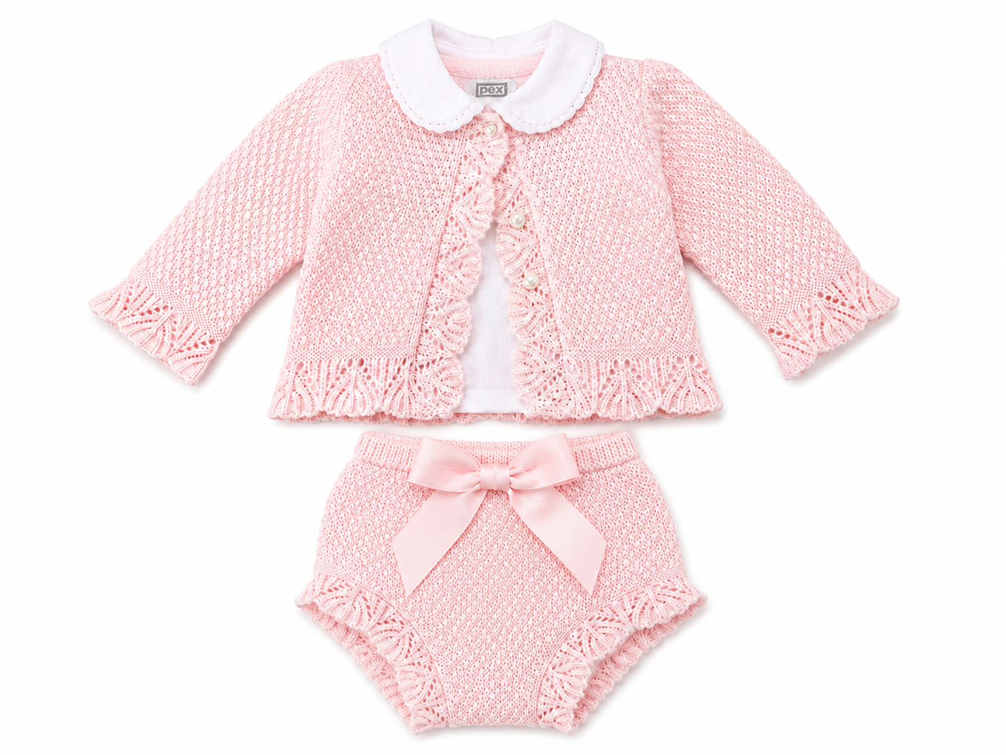 Victoria Pex Pink Knitted 3 Piece Outfit Set