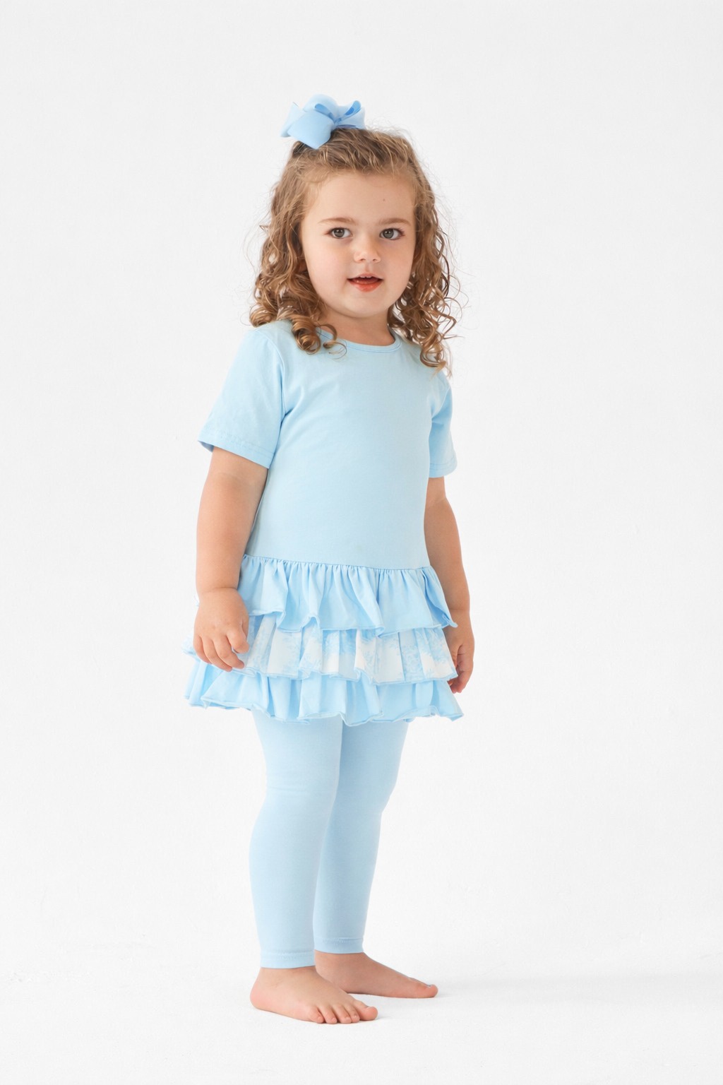 Willow Girls Frilly Bow Tracksuit Set Blue