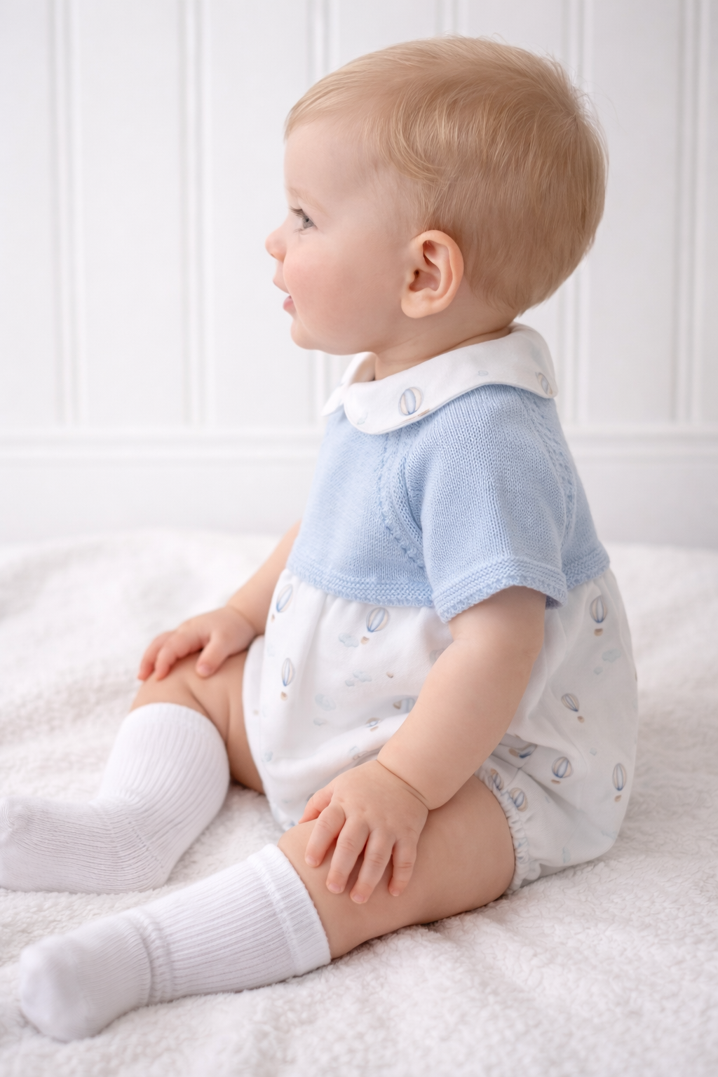 Air Balloon Baby Blue Romper