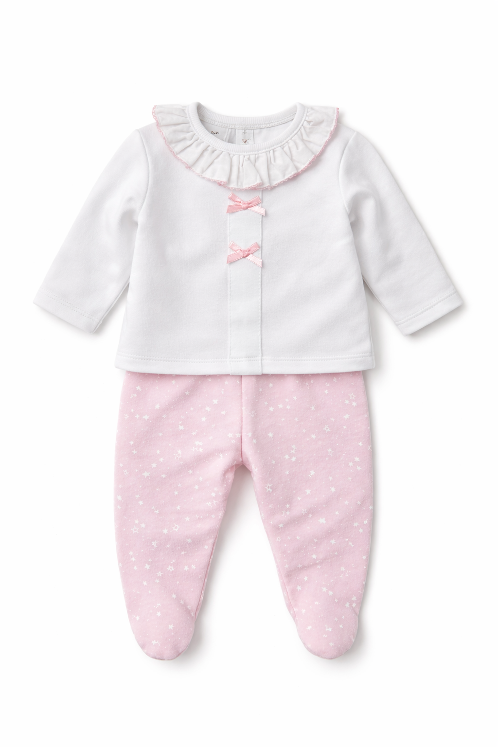 Baby Girls Frilly 2 Piece Stars Babygrow