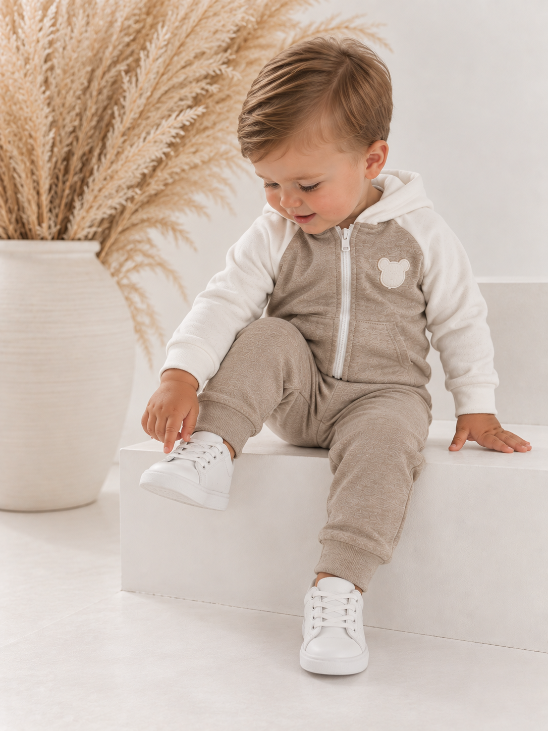 Teddy Pex Baby Tracksuit Beige