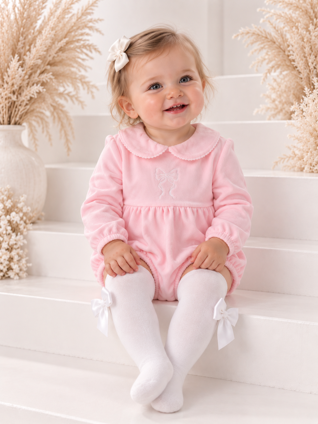 Hallie Pex Velour Bow Romper