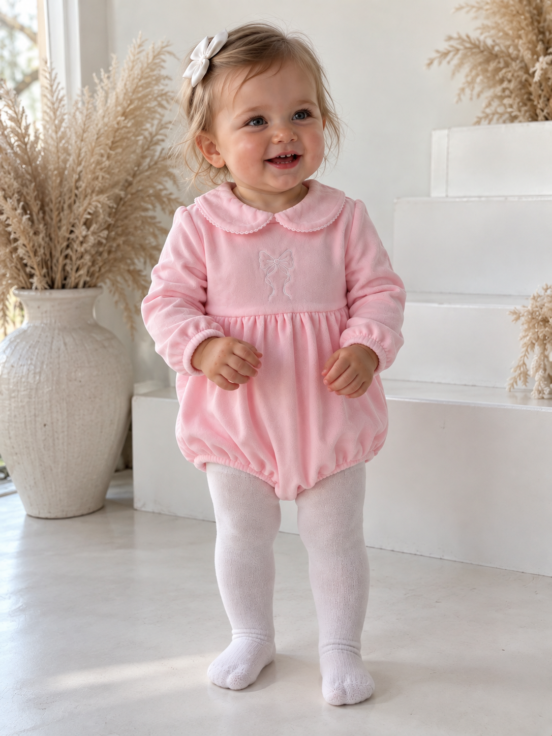 Hallie Pex Velour Bow Romper