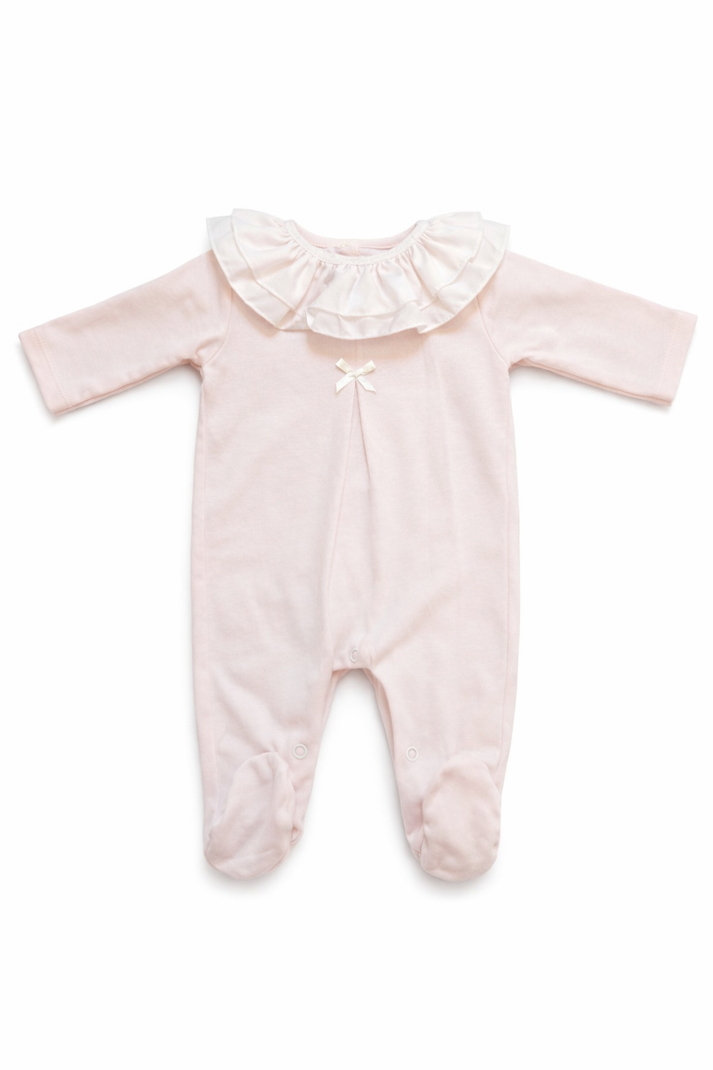 Baby Girls Frilly Collar Pink Babygrow