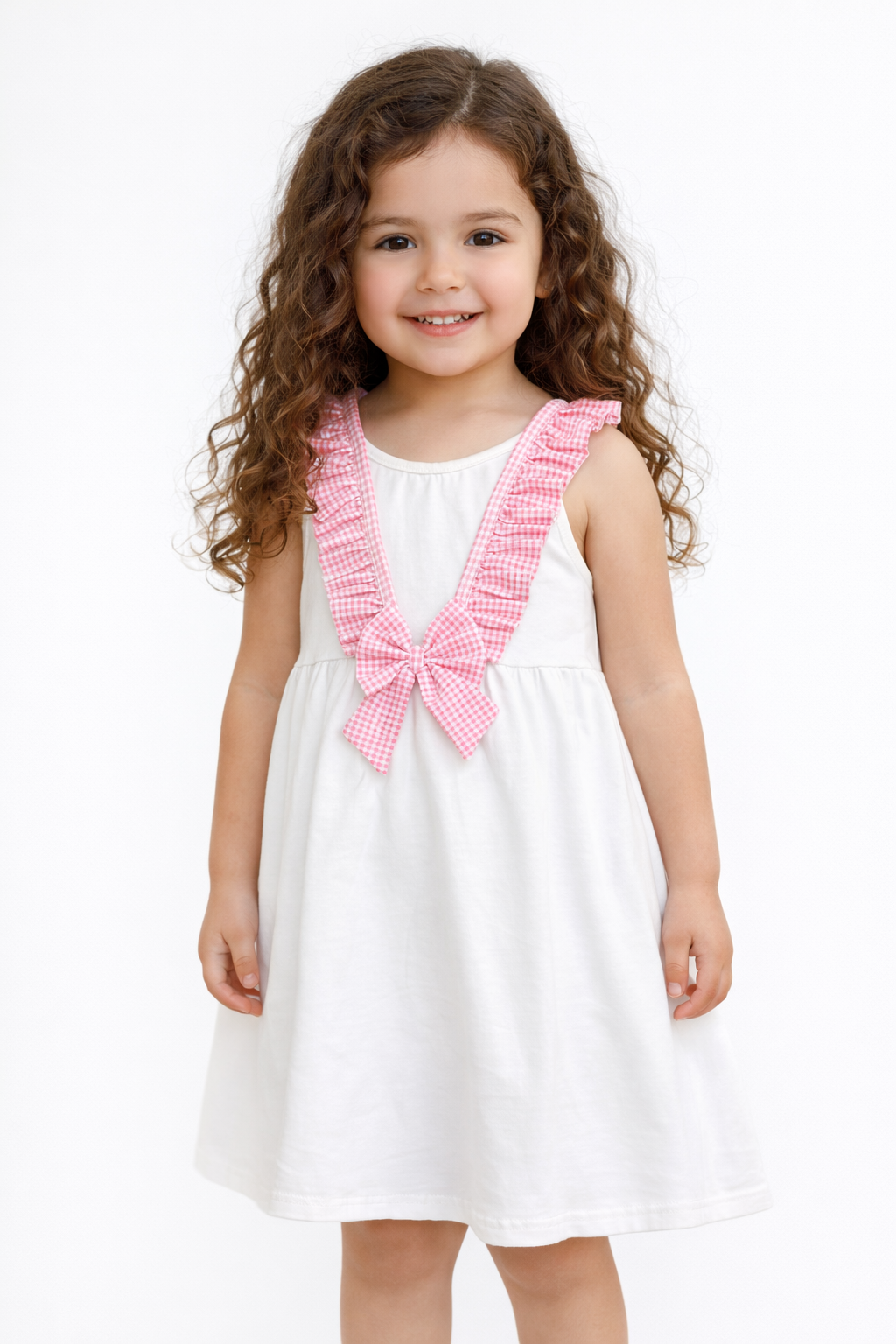 26AP-778 Girls Cotton Frilly Dress
