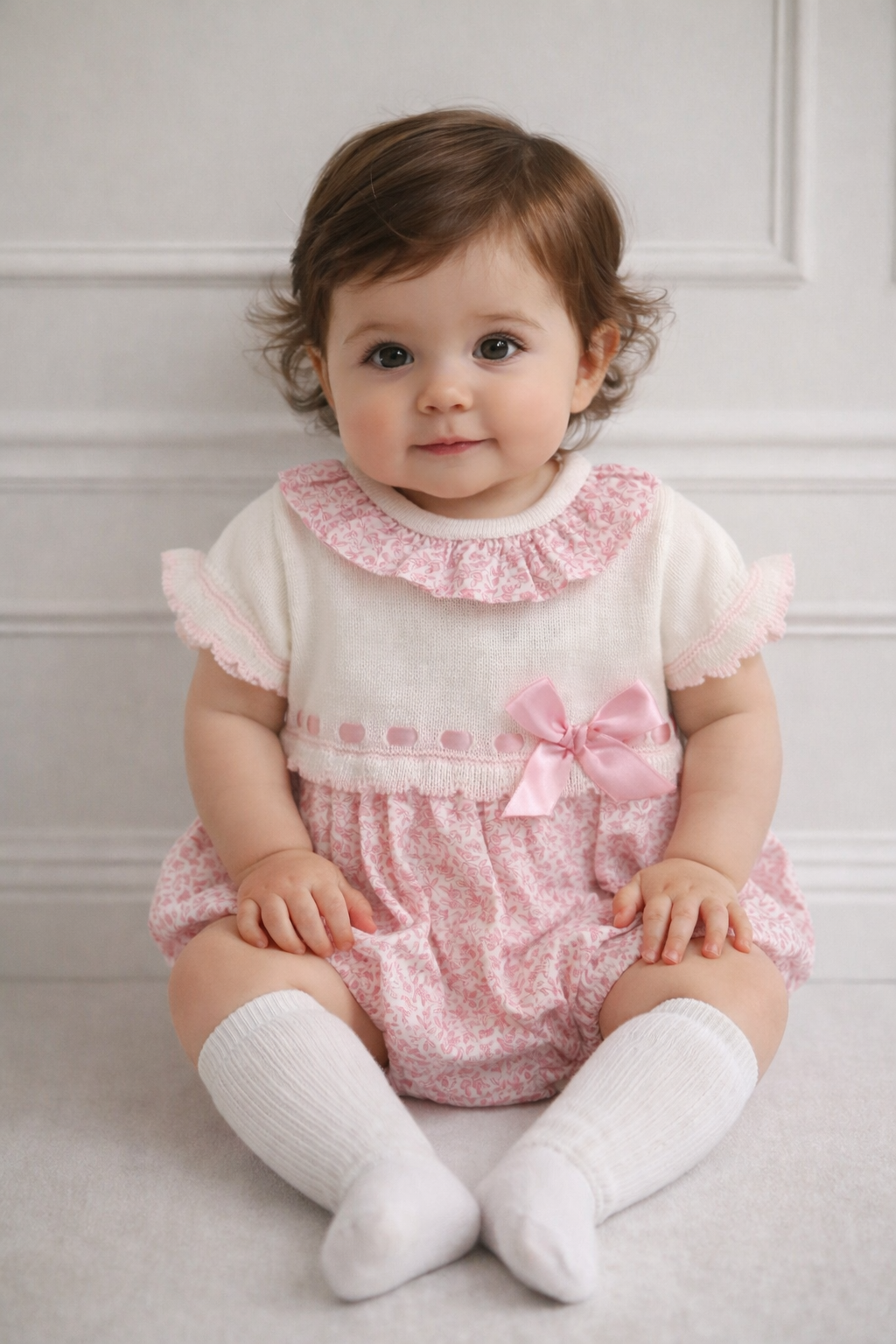 26RF-607 Baby Girls Floral Romper