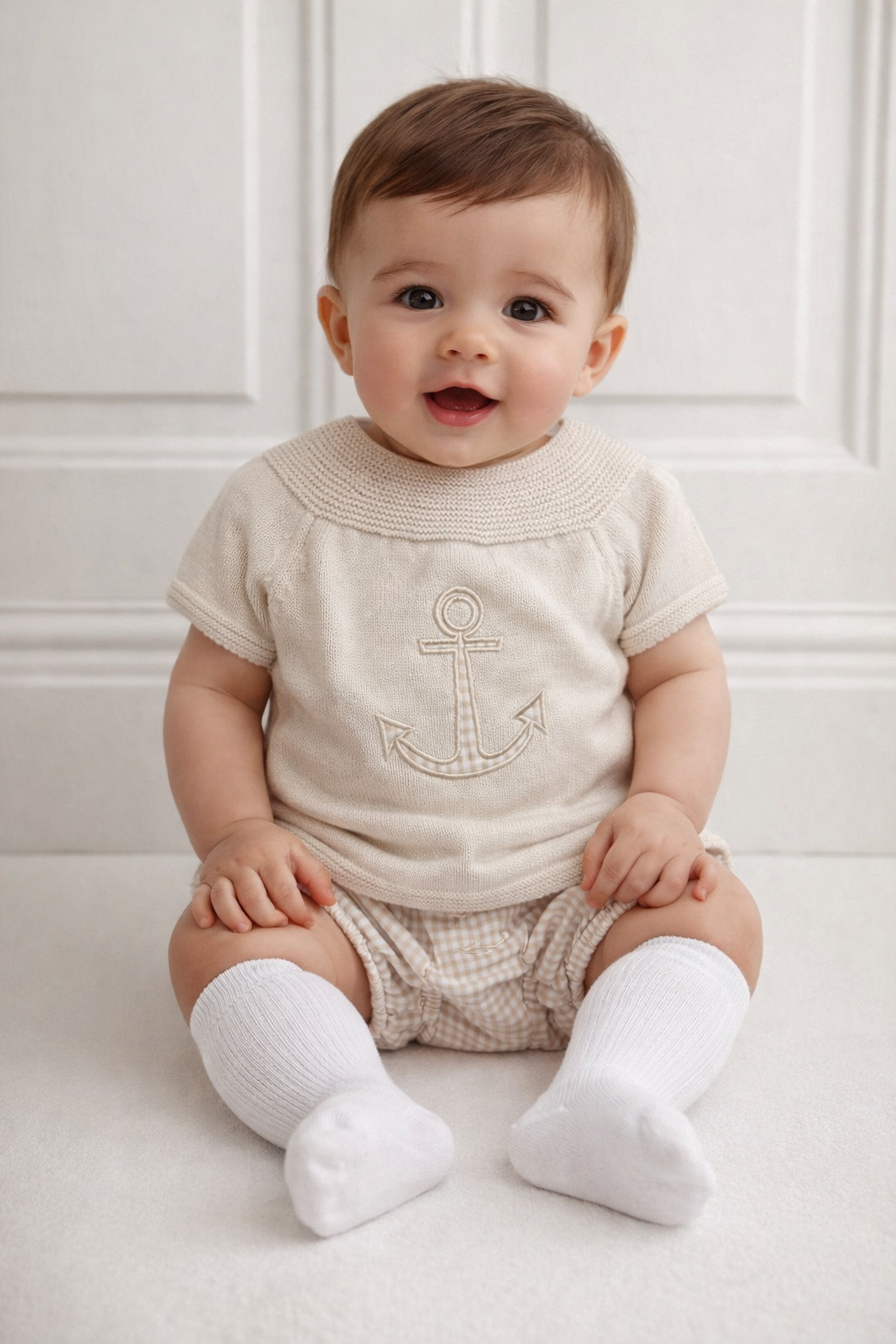 Toby Baby Boys Camel Knit Jam Pants Set