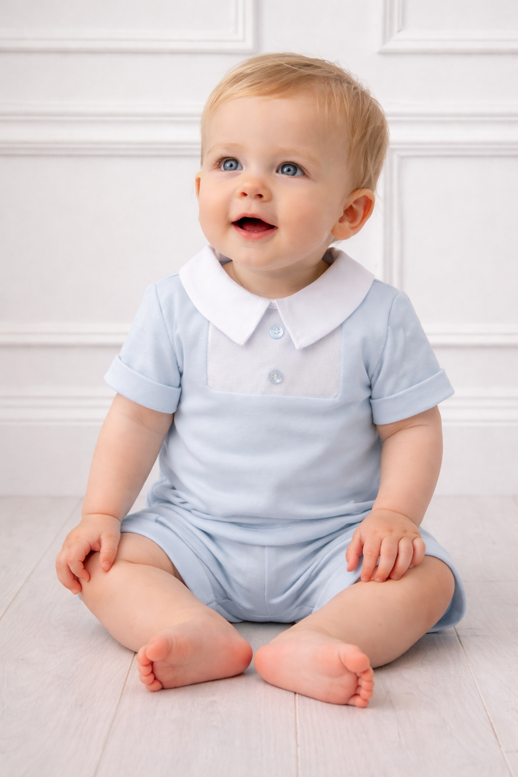 K5 Baby Boys Peter Pan Collar Top & Shorts