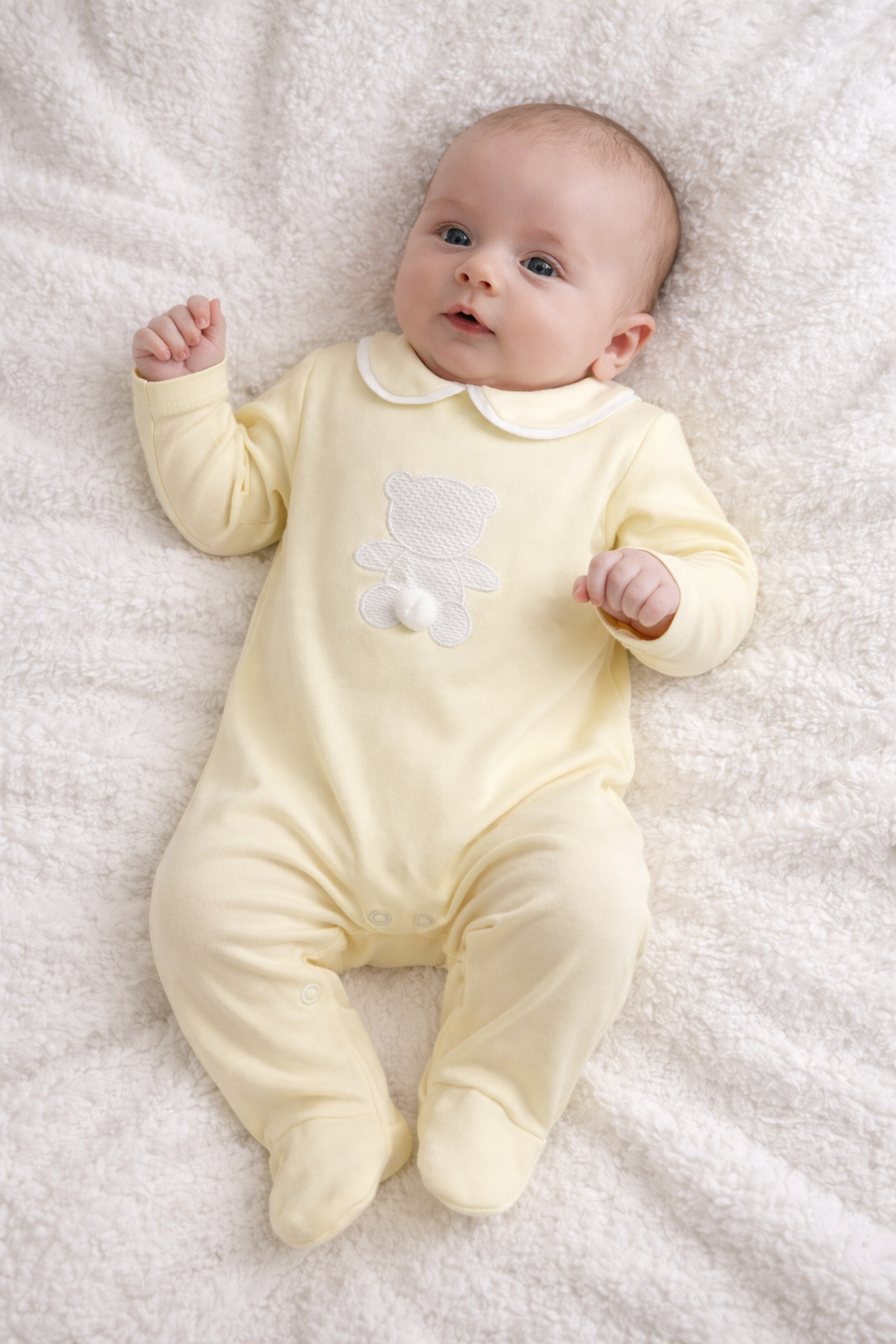 K2 Baby Lemon Bear Peter Pan Collar Babygrow