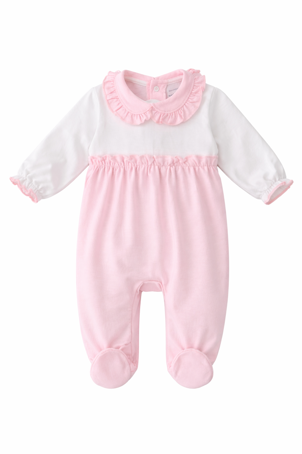 11219 Baby Girls Frilly Collar Pink Babygrow