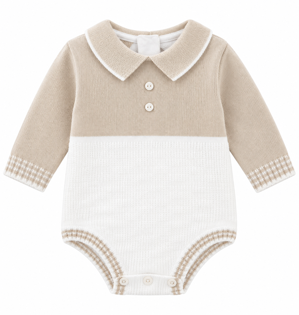 Parker Pex Knitted Peter Pan Collar Romper Beige