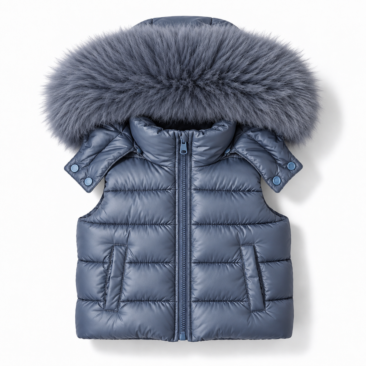 Monaco Unisex Faux Fur Padded Gilet Navy