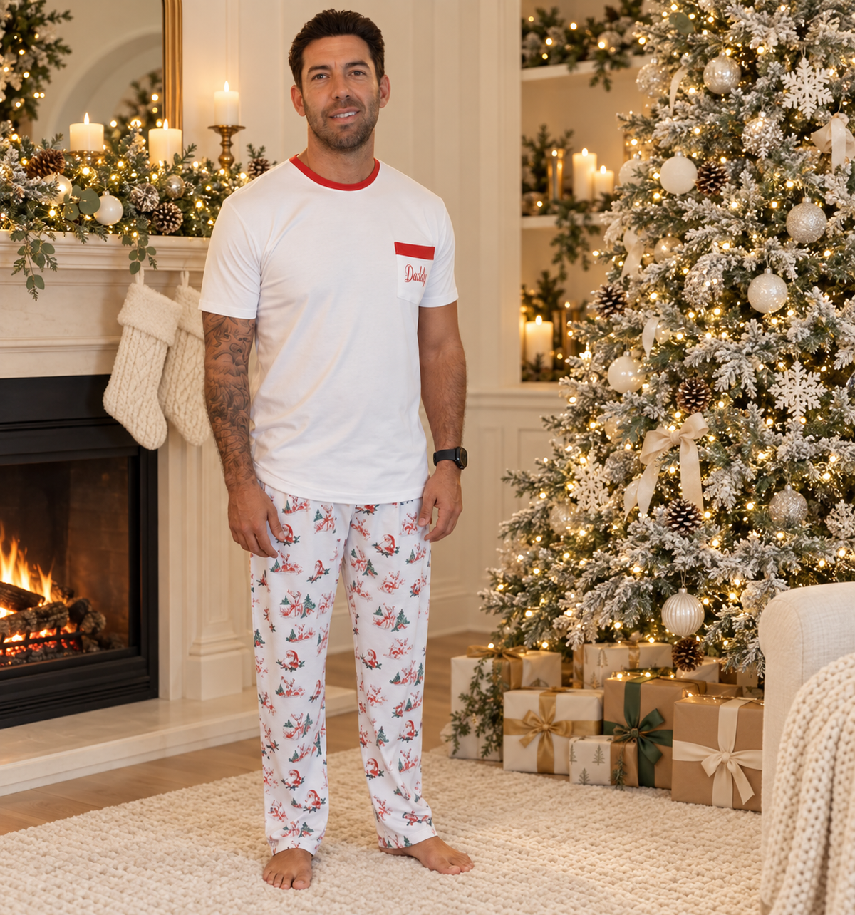 Vintage Toile Christmas Men’s  Pyjamas