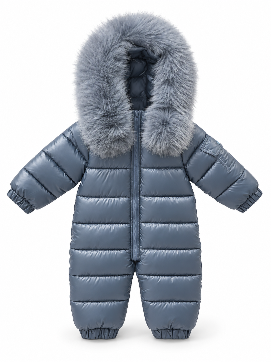 Harper Faux Fur Padded Snowsuit Navy