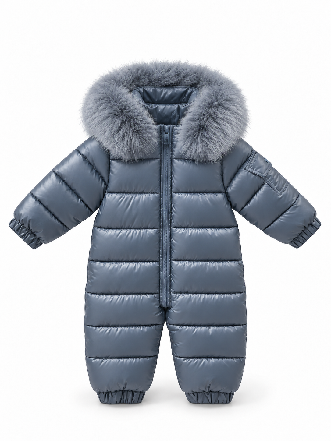 Harper Faux Fur Padded Snowsuit Navy