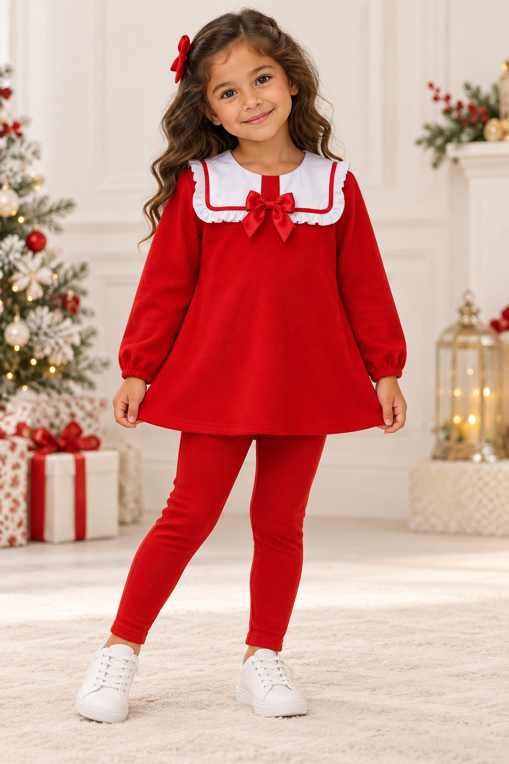 Marcie Luxe Girls Legging Tracksuit Set Red