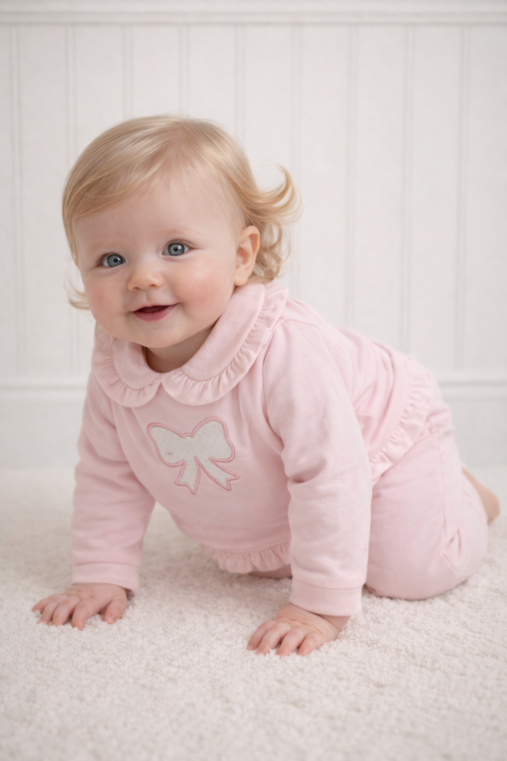 Macy Girls Frilly Collar Pink Bow Tracksuit