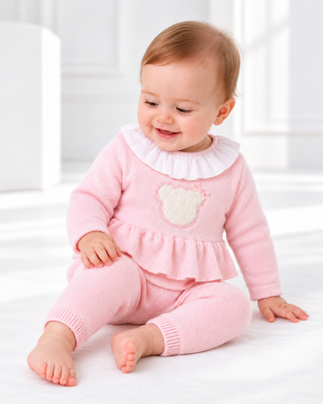 KL26 Baby Girls Soft Knit Tracksuit Pink
