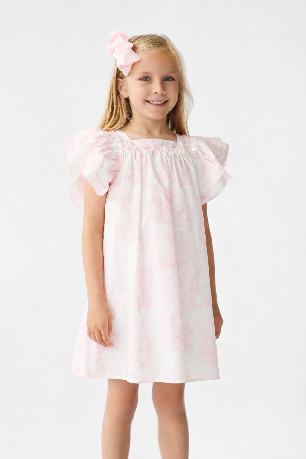 Lyla Girls Paisley Print Shirt Dress Pink