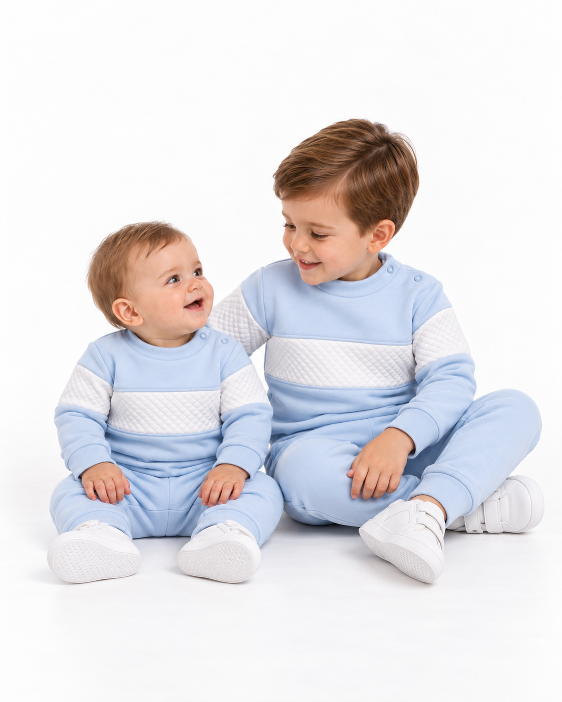 Baby Boys Blue Panel Tracksuit Set