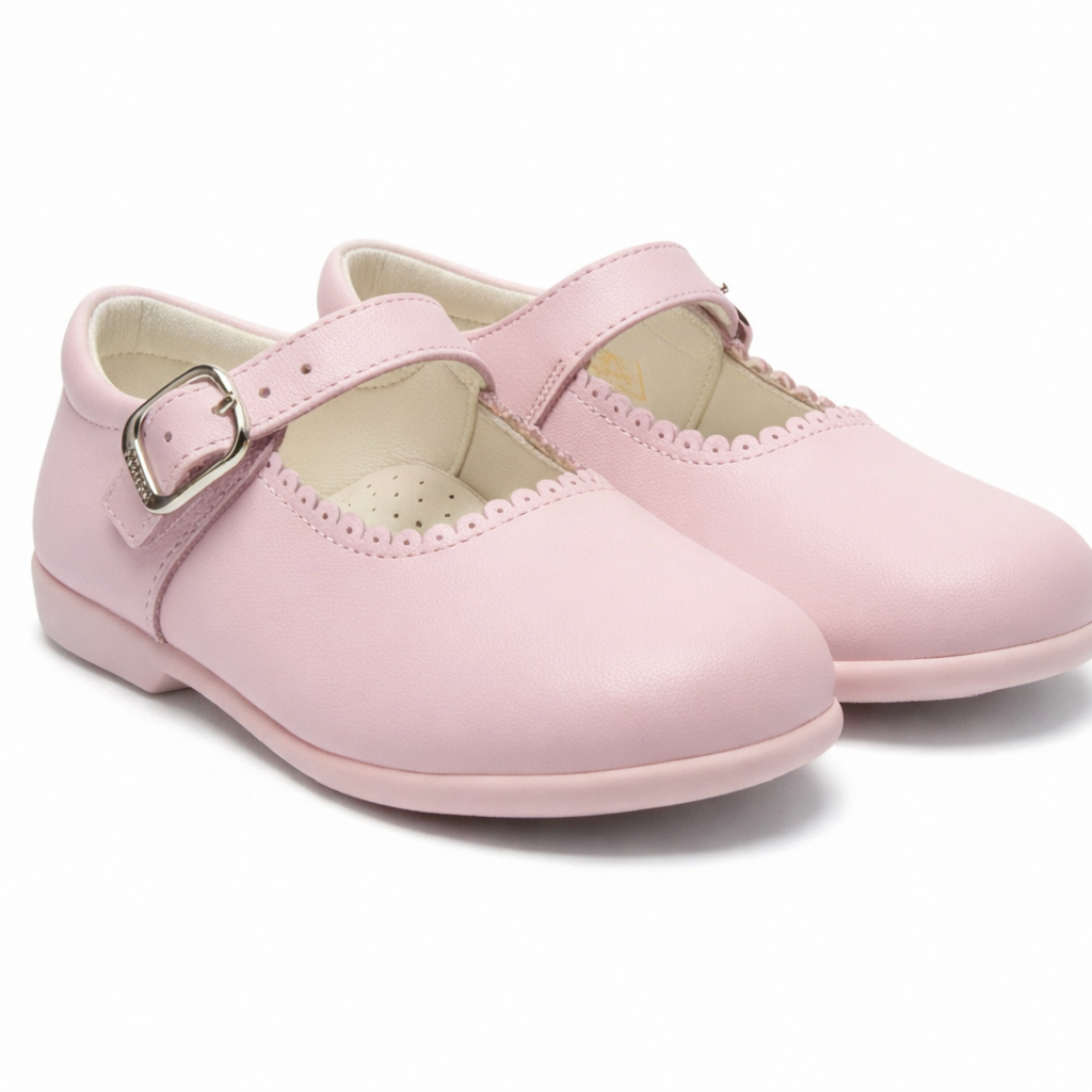 Y97401 Andanines Buckle Mary Jane Shoe Pink Leather