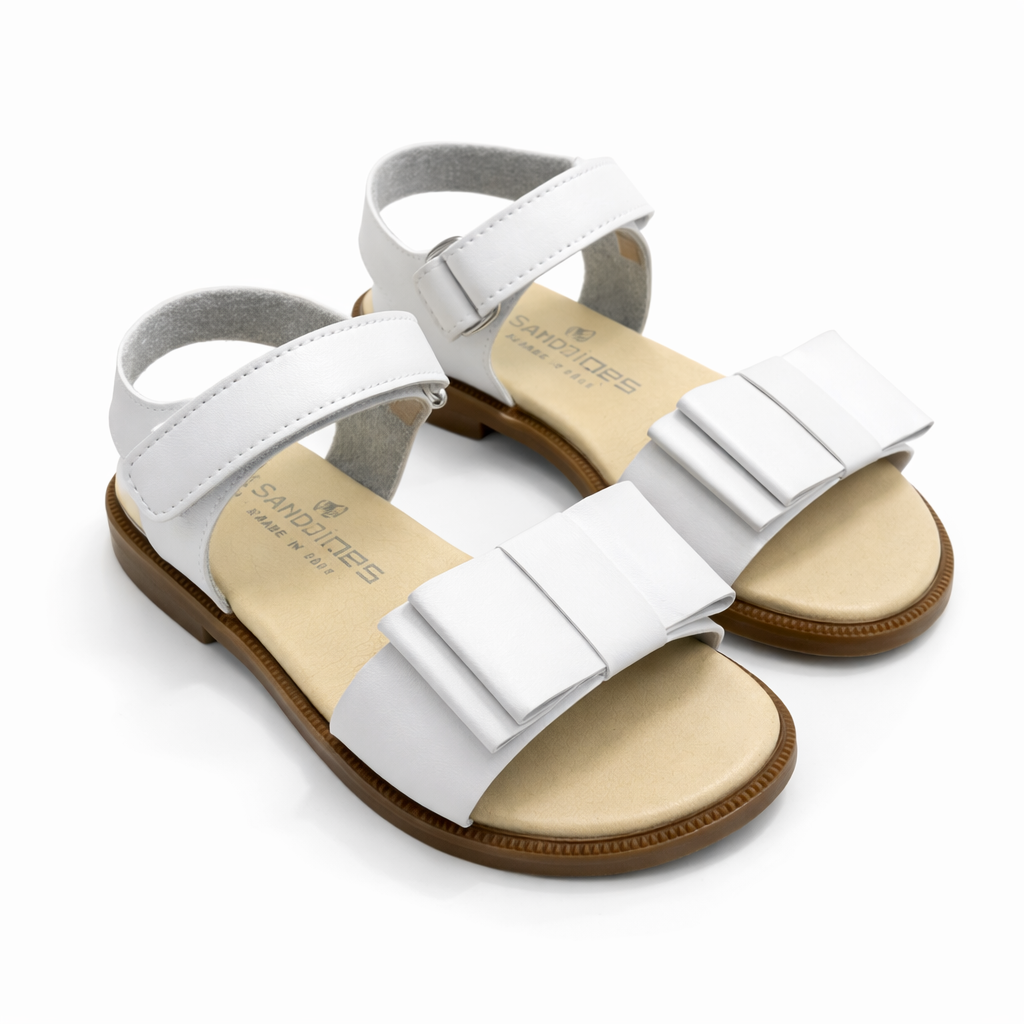 251515-3 Andanines Flat Bow Sandal White