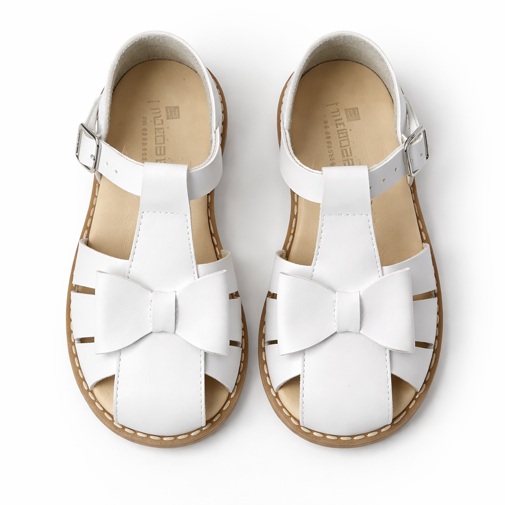251334 Andanines Closed In Bow Sandal White