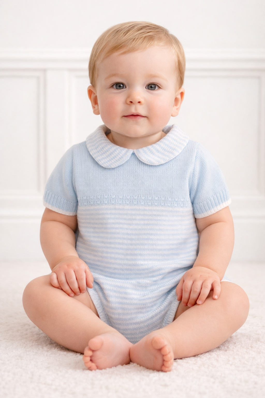 Marshall Pex Baby Knit Romper Blue